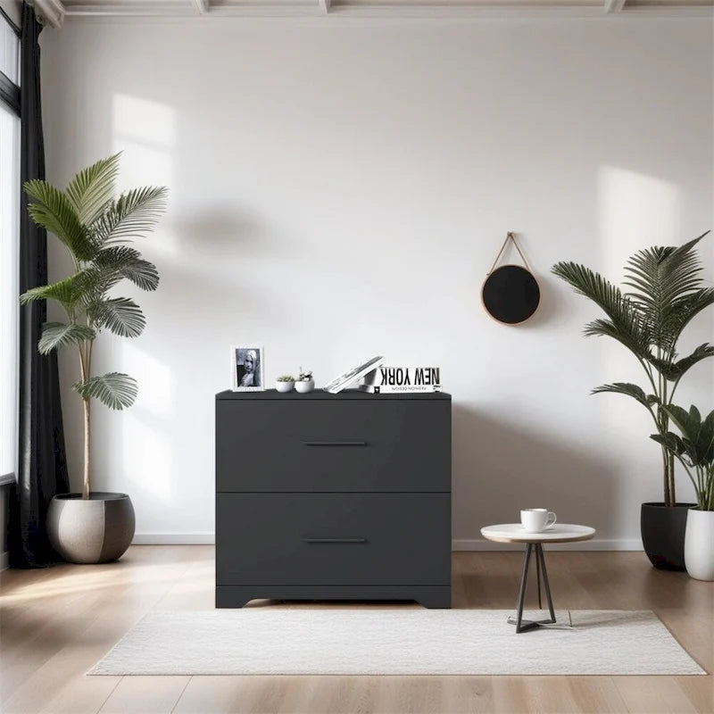 Meuble de rangement 2 tiroirs avec support pour imprimante
