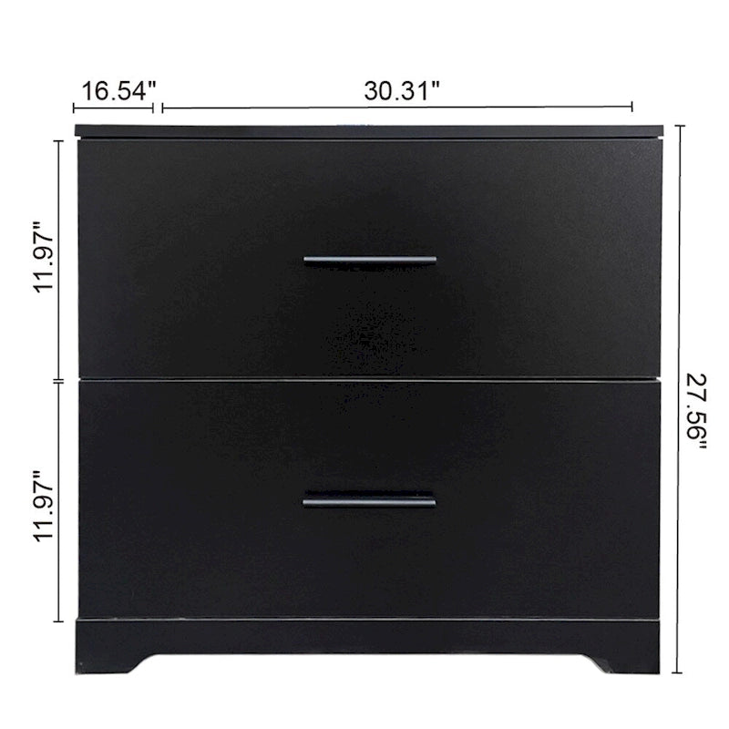 Meuble de rangement 2 tiroirs avec support pour imprimante