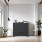 Meuble de rangement 2 tiroirs avec support pour imprimante