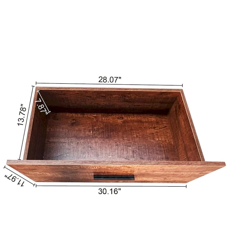 Meuble de rangement 2 tiroirs avec support pour imprimante
