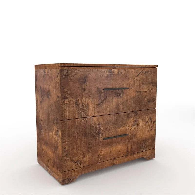 Meuble de rangement 2 tiroirs avec support pour imprimante