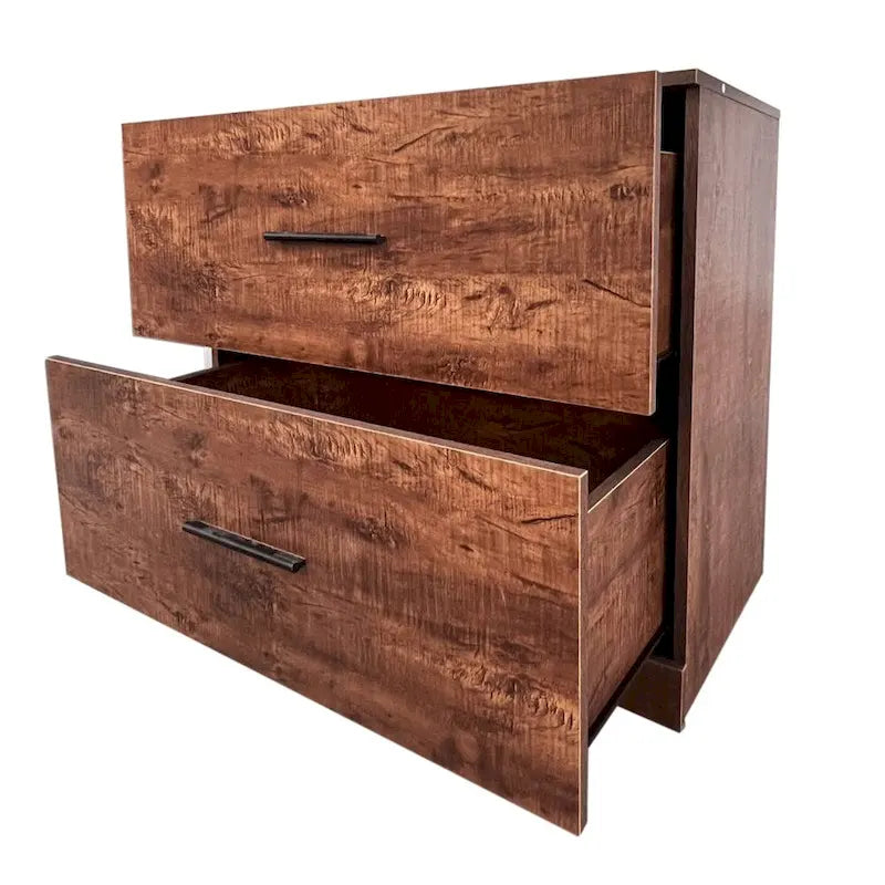 Meuble de rangement 2 tiroirs avec support pour imprimante