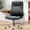 Chaise de bureau pivotante en similicuir avec accoudoirs relevables