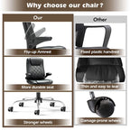 Chaise de bureau pivotante en similicuir avec accoudoirs relevables