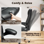 Chaise de bureau pivotante en similicuir avec accoudoirs relevables