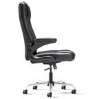 Chaise de bureau pivotante en similicuir avec accoudoirs relevables