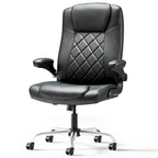 Chaise de bureau pivotante en similicuir avec accoudoirs relevables