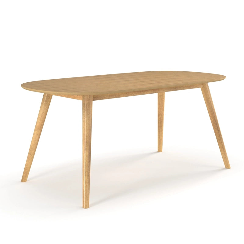 Table de salle à manger rectangulaire pour 6 – Bois massif avec plateau plaqué