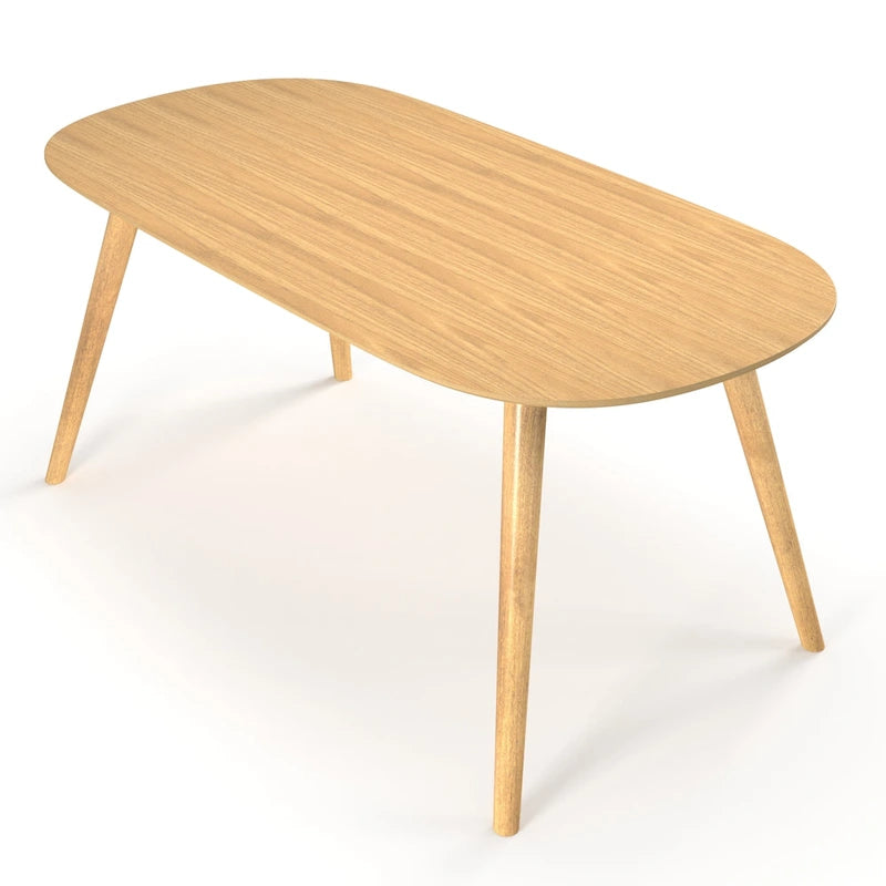 Table de salle à manger rectangulaire pour 6 – Bois massif avec plateau plaqué