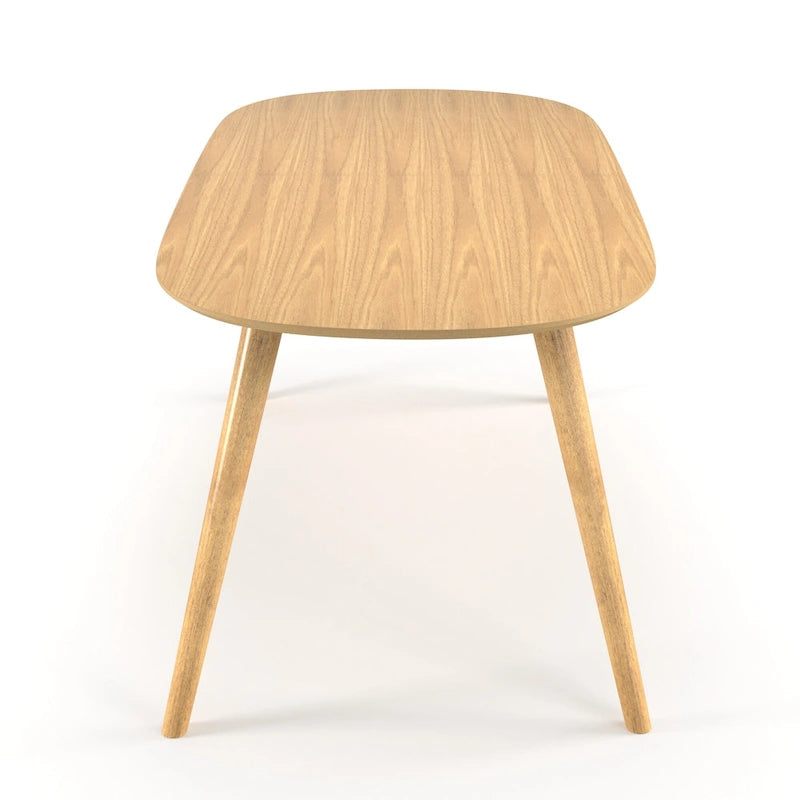 Table de salle à manger rectangulaire pour 6 – Bois massif avec plateau plaqué