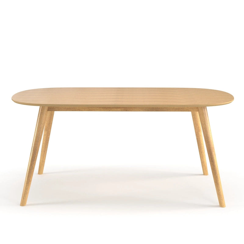Table de salle à manger rectangulaire pour 6 – Bois massif avec plateau plaqué