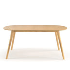 Table de salle à manger rectangulaire pour 6 – Bois massif avec plateau plaqué