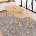 Table de salle à manger rectangulaire pour 6 – Bois massif avec plateau plaqué