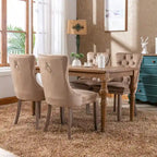 Chaises de salle à manger capitonnées en velours avec pieds en bois massif, lot de 2