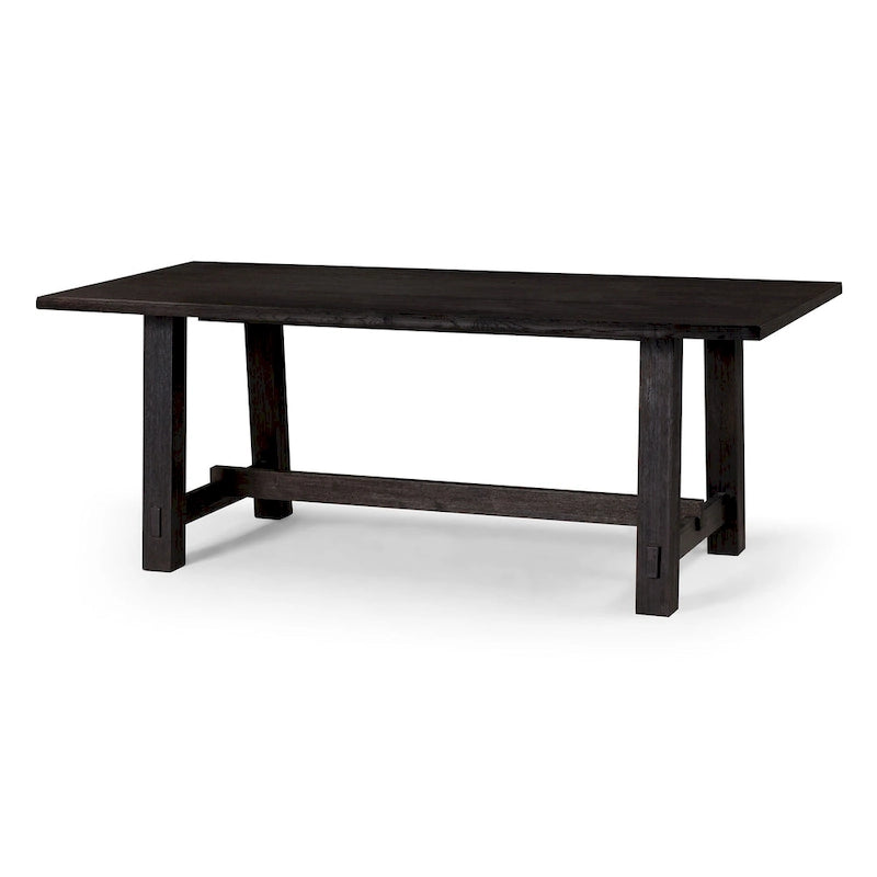  Yves Rectangular Wooden Dining Table in Weathered Black Finish