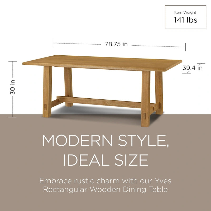 Table à manger rectangulaire en bois, finition noire vieillie
