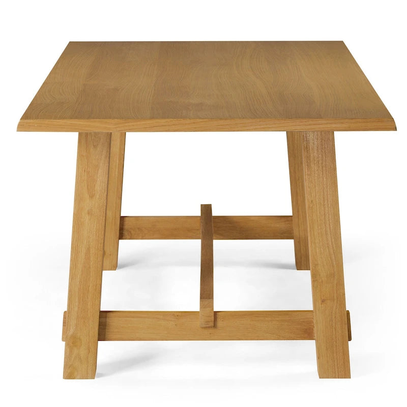 Table à manger rectangulaire en bois, finition noire vieillie
