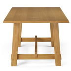 Table à manger rectangulaire en bois, finition noire vieillie