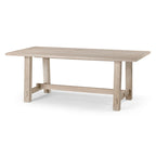 Table à manger rectangulaire en bois, finition noire vieillie