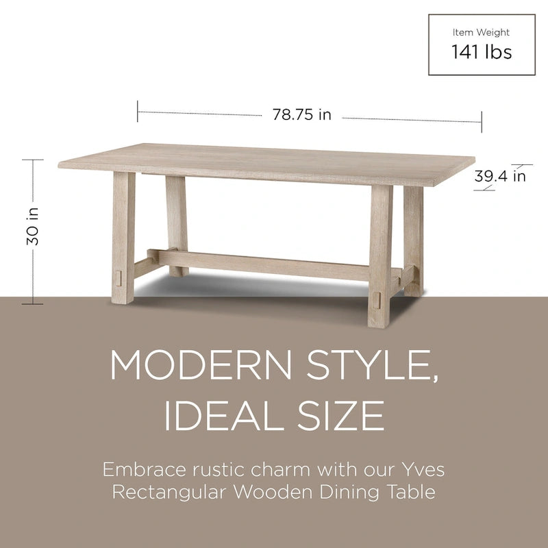Table à manger rectangulaire en bois, finition noire vieillie