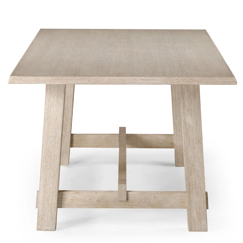 Table à manger rectangulaire en bois, finition noire vieillie