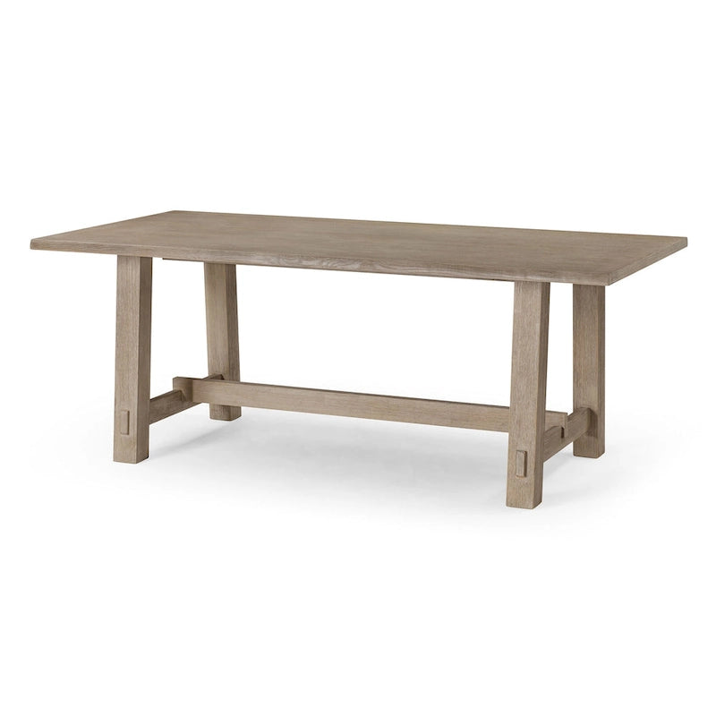 Table à manger rectangulaire en bois, finition noire vieillie