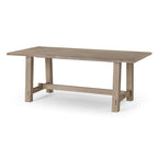 Table à manger rectangulaire en bois, finition noire vieillie
