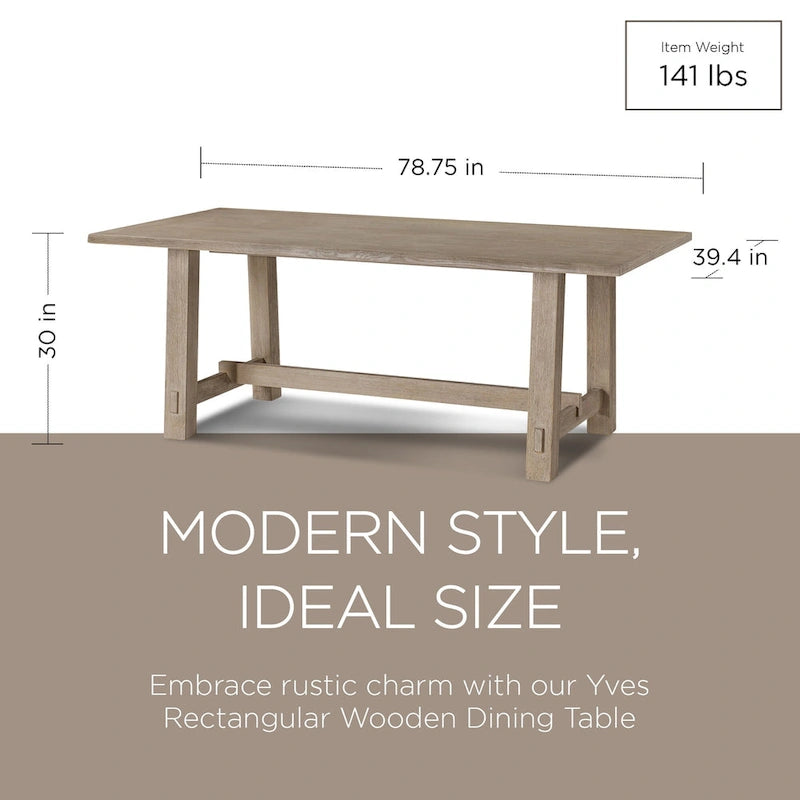 Table à manger rectangulaire en bois, finition noire vieillie
