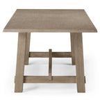 Table à manger rectangulaire en bois, finition noire vieillie