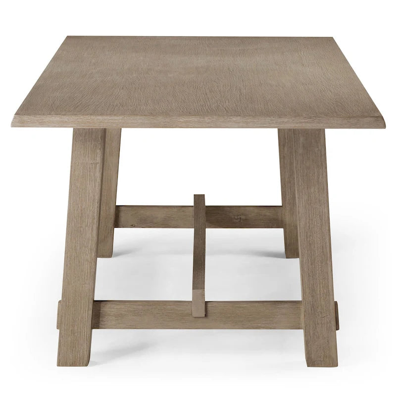 Table à manger rectangulaire en bois, finition noire vieillie
