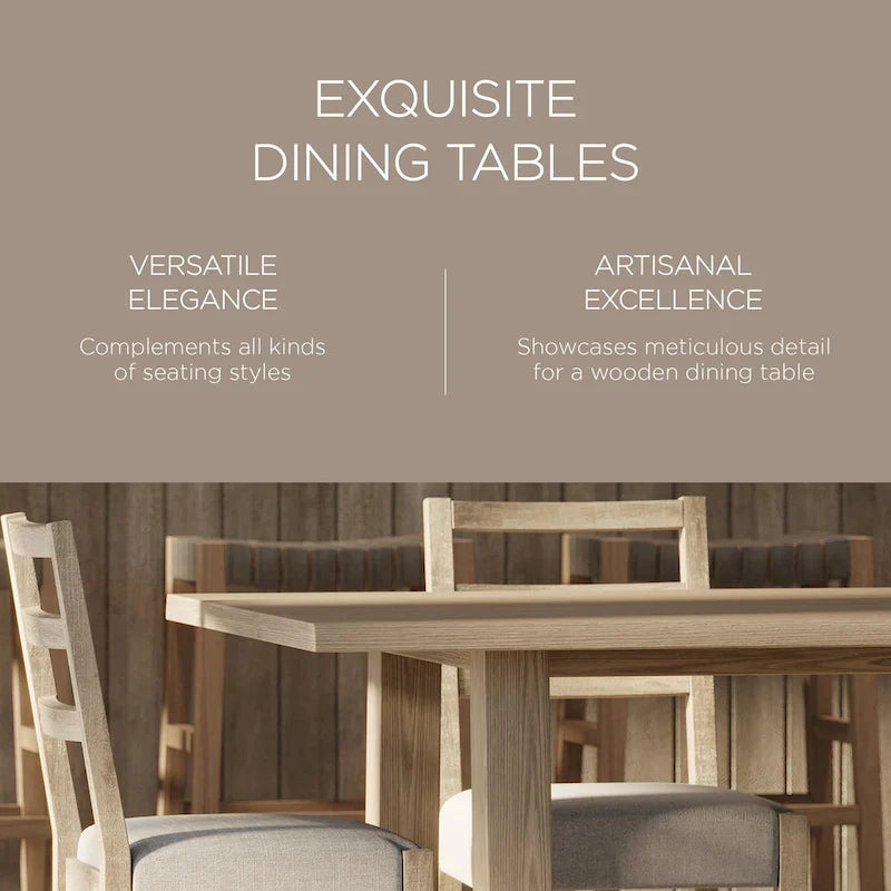 Table à manger rectangulaire en bois, finition noire vieillie
