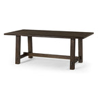 Table à manger rectangulaire en bois, finition noire vieillie