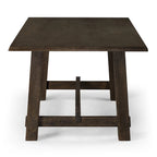 Table à manger rectangulaire en bois, finition noire vieillie