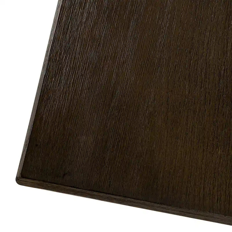 Table à manger rectangulaire en bois, finition noire vieillie