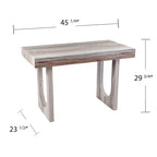 Bureau imitation marbre avec base géométrique